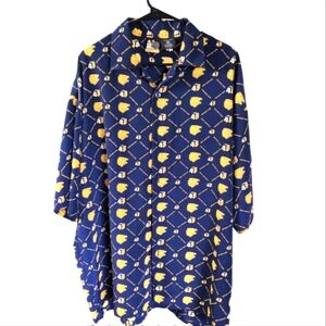 48 Forty Eight Blue and Yellow Patterned Shirt SzXL